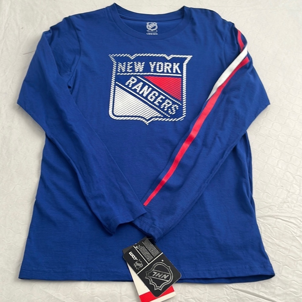 NHL NY Rangers blue logo youth long sleeve t-shirt
